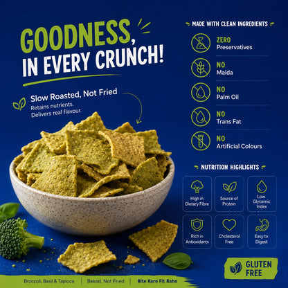 SLOW ROASTED BROCCOLI BASIL CHIPS (60 g)